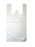 Medium White Plastic Bags - 100 pack